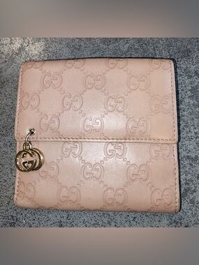 Gucci Blush Pink Embossed Interlocking G Compact Wallet